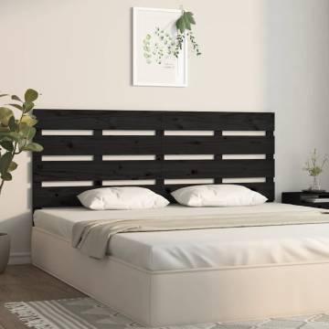 Stylish Black Solid Wood Pine Headboard - 135x3x80 cm