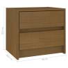 Rustic Honey Brown Bedside Cabinet in Solid Pine Wood