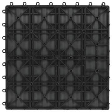 11 pcs Black WPC Decking Tiles - Deep Embossed 30x30 cm