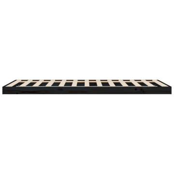 Black Bed Frame 90x200 cm - Solid Pine Wood | HipoMarket