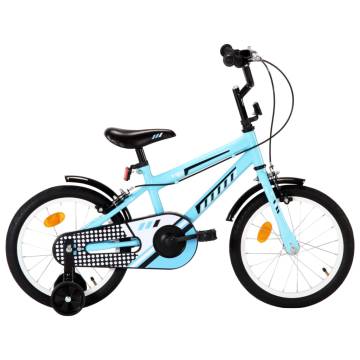 Kids Bike 16 inch Black & Blue - Safe & Stylish Ride