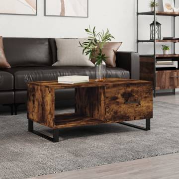 Elegant Smoked Oak Coffee Table - 90x50x40 cm | HipoMarket