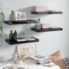 Floating Wall Shelves 4 pcs High Gloss Black - Stylish Display