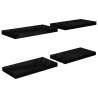 Floating Wall Shelves 4 pcs High Gloss Black - Stylish Display