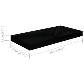 Floating Wall Shelves 4 pcs High Gloss Black - Stylish Display