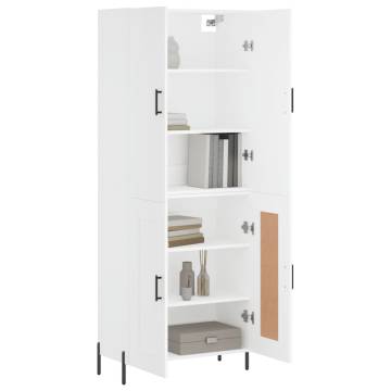 Stylish Highboard in White - 69.5x34x180 cm Engineered Wood