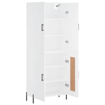 Stylish Highboard in White - 69.5x34x180 cm Engineered Wood