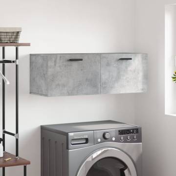 Concrete Grey Wall Cabinet 100x36.5x35 cm | Hipo Market