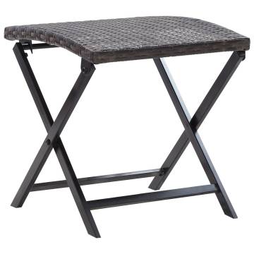 Folding Stool Poly Rattan Brown | Stylish & Durable