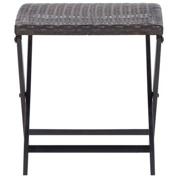 Folding Stool Poly Rattan Brown | Stylish & Durable