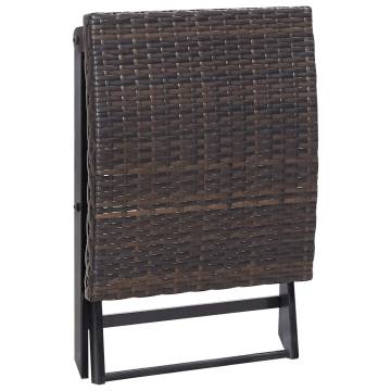 Folding Stool Poly Rattan Brown | Stylish & Durable