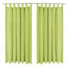 Micro-Satin Curtains 2 pcs with Loops 140x245 cm Green Colour green Size 245 cm Quantity in Package 2 