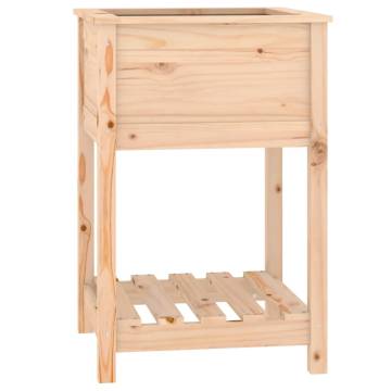 Planter with Shelf - Solid Pine Wood 54x54x81 cm | Hipo Market