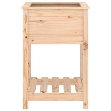 Planter with Shelf - Solid Pine Wood 54x54x81 cm | Hipo Market