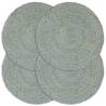 Placemats 4 pcs Plain Olive Green 38 cm Round Jute Colour olive green Quantity in Package 4 Material jute 