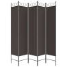 5-Panel Room Divider Brown 200x200 cm - Stylish Privacy Screen