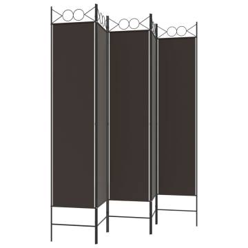 5-Panel Room Divider Brown 200x200 cm - Stylish Privacy Screen