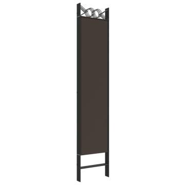 5-Panel Room Divider Brown 200x200 cm - Stylish Privacy Screen