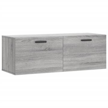 Grey Sonoma Wall Cabinet 100x36.5x35 cm | Durable Storage