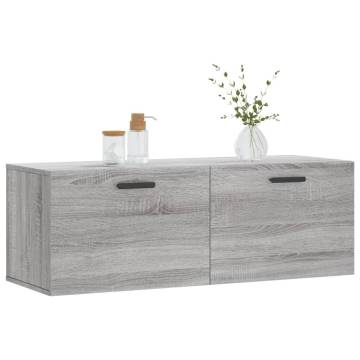 Grey Sonoma Wall Cabinet 100x36.5x35 cm | Durable Storage