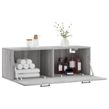 Grey Sonoma Wall Cabinet 100x36.5x35 cm | Durable Storage