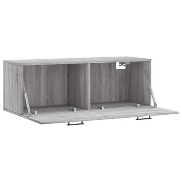 Grey Sonoma Wall Cabinet 100x36.5x35 cm | Durable Storage