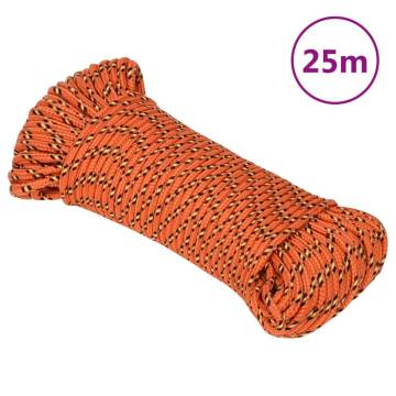 Boat Rope Orange 4mm 25m Polypropylene - Durable & Versatile