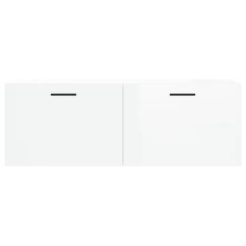 High Gloss White Wall Cabinet - Stylish Storage Solution