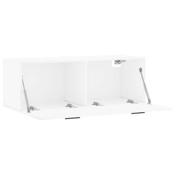 High Gloss White Wall Cabinet - Stylish Storage Solution