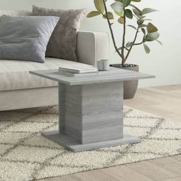 Stylish Grey Sonoma Coffee Table - Engineered Wood 55.5 cm