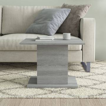 Stylish Grey Sonoma Coffee Table - Engineered Wood 55.5 cm