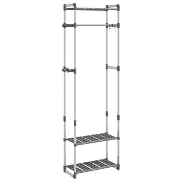 3-Tier Aluminium Clothes Rack in Silver - Space-Saving Design