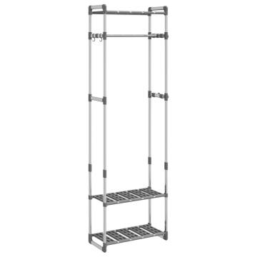 3-Tier Aluminium Clothes Rack in Silver - Space-Saving Design