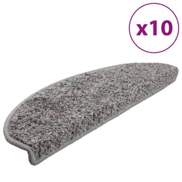 Stair Mats 10 pcs - Non-Slip & Washable - Grey 65x21x4 cm