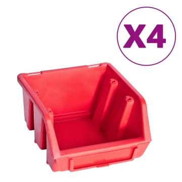 8 Piece Storage Bin Kit with Wall Panel - Red and Black