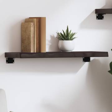 Wall Shelf Dark Brown 60x20x4 cm - Solid Oak Wood Storage