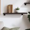 Wall Shelf Dark Brown 60x20x4 cm - Solid Oak Wood Storage