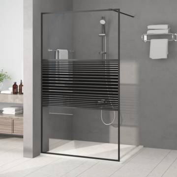 Walk-in Shower Wall Black 115x195 cm | Clear ESG Glass