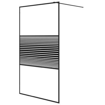 Walk-in Shower Wall Black 115x195 cm | Clear ESG Glass