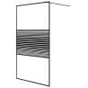 Walk-in Shower Wall Black 115x195 cm | Clear ESG Glass