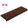 Stair Mats (10 pcs) - Non-Slip & Washable - Brown 65x21 cm