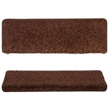 Stair Mats (10 pcs) - Non-Slip & Washable - Brown 65x21 cm