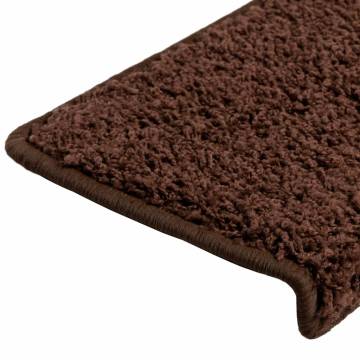 Stair Mats (10 pcs) - Non-Slip & Washable - Brown 65x21 cm