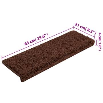 Stair Mats (10 pcs) - Non-Slip & Washable - Brown 65x21 cm