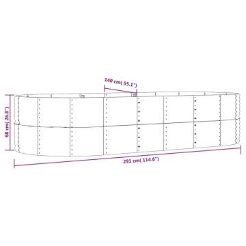 Garden Raised Bed Silver 291x140x68 cm | Durable Steel Planter