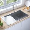 Handmade Kitchen Sink Stainless Steel Colour silver Size 75 x 44 x 20 cm 