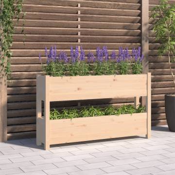 Solid Wood Pine Planter 112x25x66 cm for Gardens & Balconies