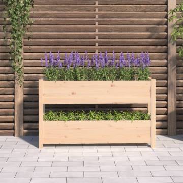 Solid Wood Pine Planter 112x25x66 cm for Gardens & Balconies