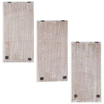 Elegant Hand-Carved Wall Panels - 3 pcs MDF - 40x60 cm