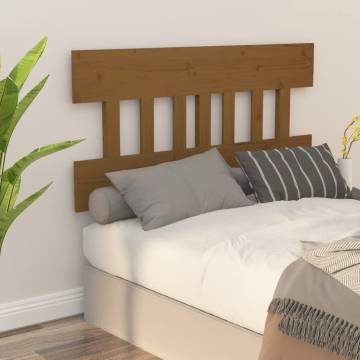 Honey Brown Solid Pine Bed Headboard - Stylish & Rustic